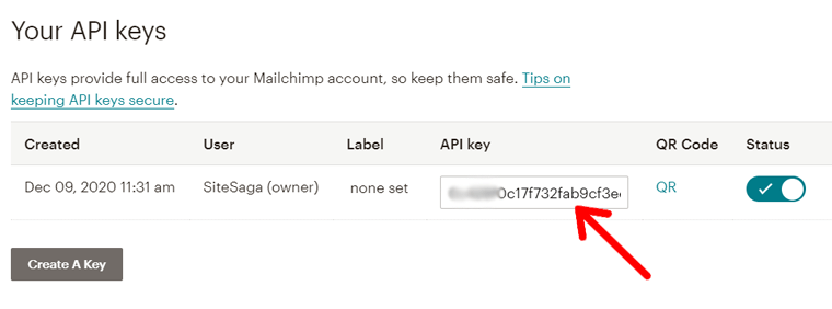 Mailchimp E-posta Pazarlama API Anahtarları