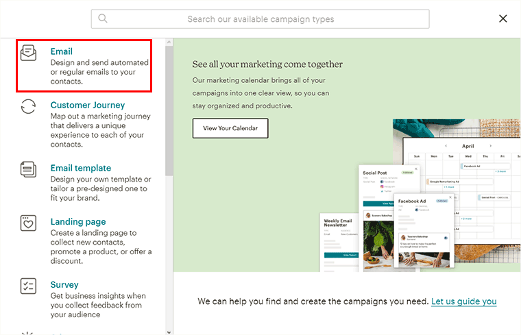 E-posta Kampanyası Seçin