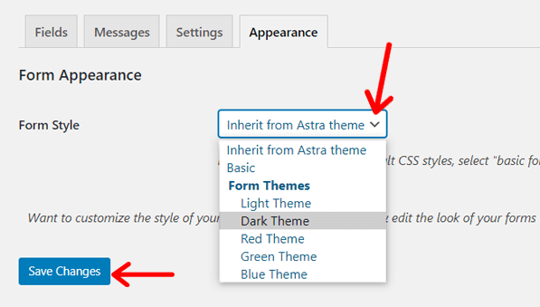 Form Style Options in Mailchimp for WordPress