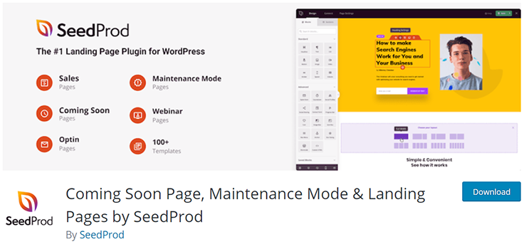 SeedProd Demnächst verfügbares Seiten-Plugin für WordPress