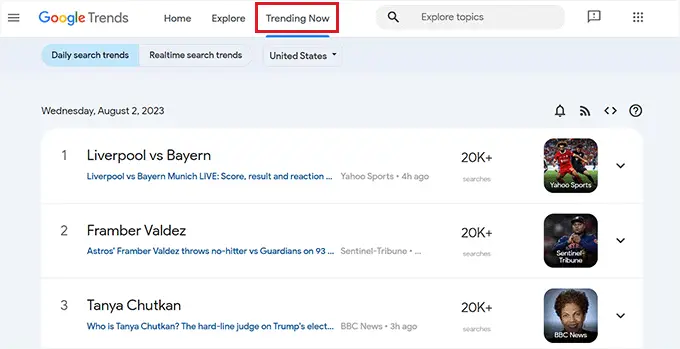Lihatlah topik yang sedang tren untuk ide posting blog Take a look at trending topics for blog post ideas