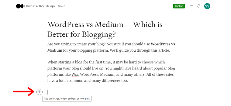 Ciornă de conținut pe mediu