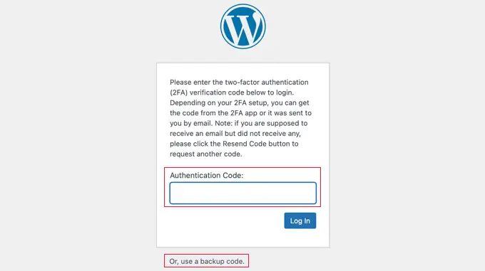 ユーザーはログインする前に認証コードを入力する必要があります Users Must Enter an Authentication Code Before Logging In