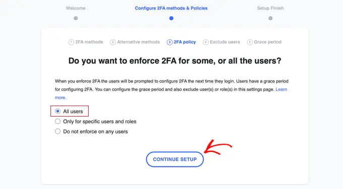 すべてのユーザーに 2FA を強制する Enforce 2FA for All Users