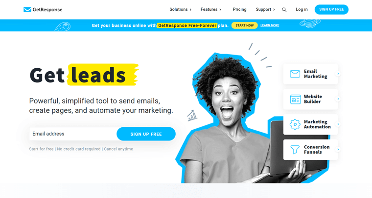 Plateforme de marketing par e-mail GetResponse gratuite