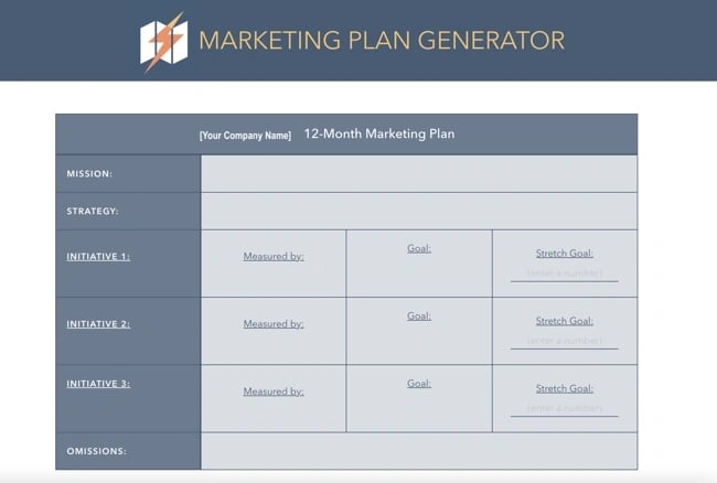modelo de plano de marketing simples