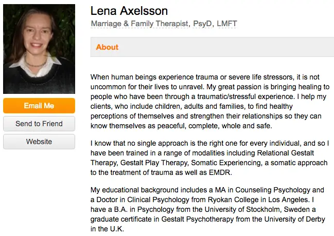Esempio bio professionale di Lena Axelsson