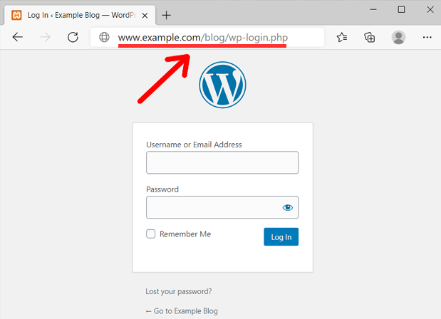Login do WordPress em um subdiretório