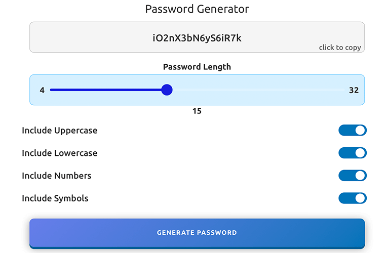 Gerador de senha forte