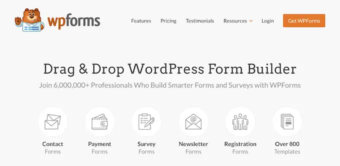 WPFormsフォームビルダープラグイン The WPForms form builder plugin