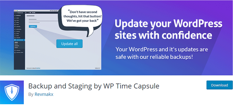Plugin WordPress WPTimeCapsule pentru backup site