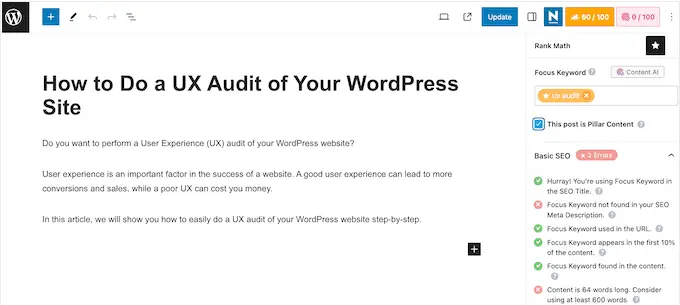 将焦点关键字添加到您的 WordPress 网站 Adding focus keywords to your WordPress website