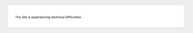 이 사이트에 기술적인 문제가 발생했습니다. 오류 메시지 This Site Is Experiencing Technical Difficulties Error Message