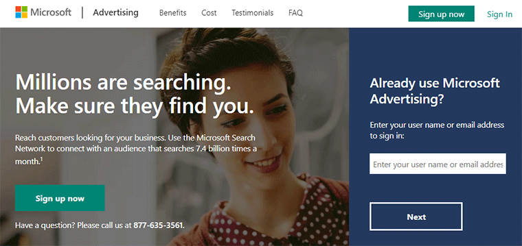 Pagina de pornire Microsoft Advertising Bing Ads