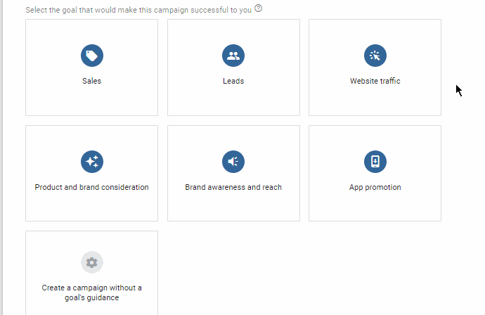 Select Ad Campaign Goal Website Traffic for Search Ads