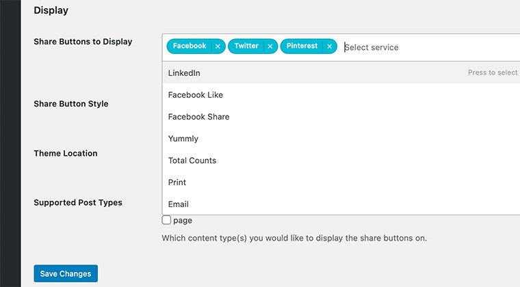 Rechercher le bouton de partage dans les décomptes partagés