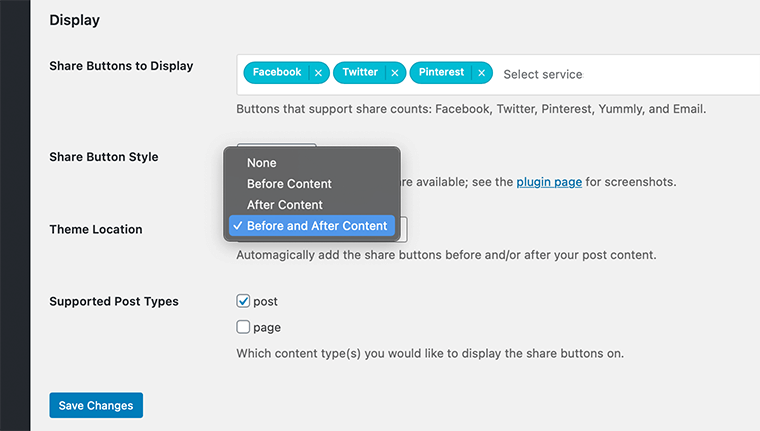Sélectionnez l'emplacement du thème
