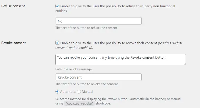 Refuzați setările de consimțământ Refuse consent settings