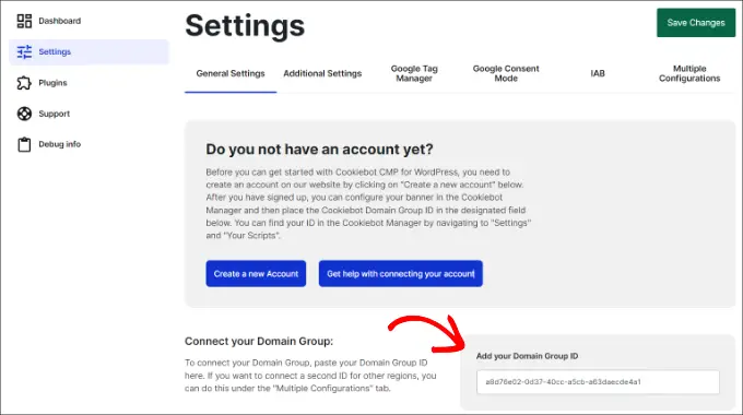 Introduceți id-ul grupului dvs. de domenii Enter your domain group ID
