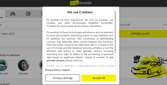 Previzualizarea notificării cookie Cookie notice preview