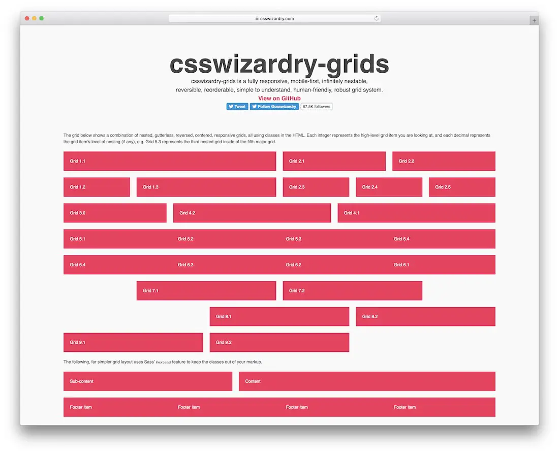 estrutura de grades csswizardry