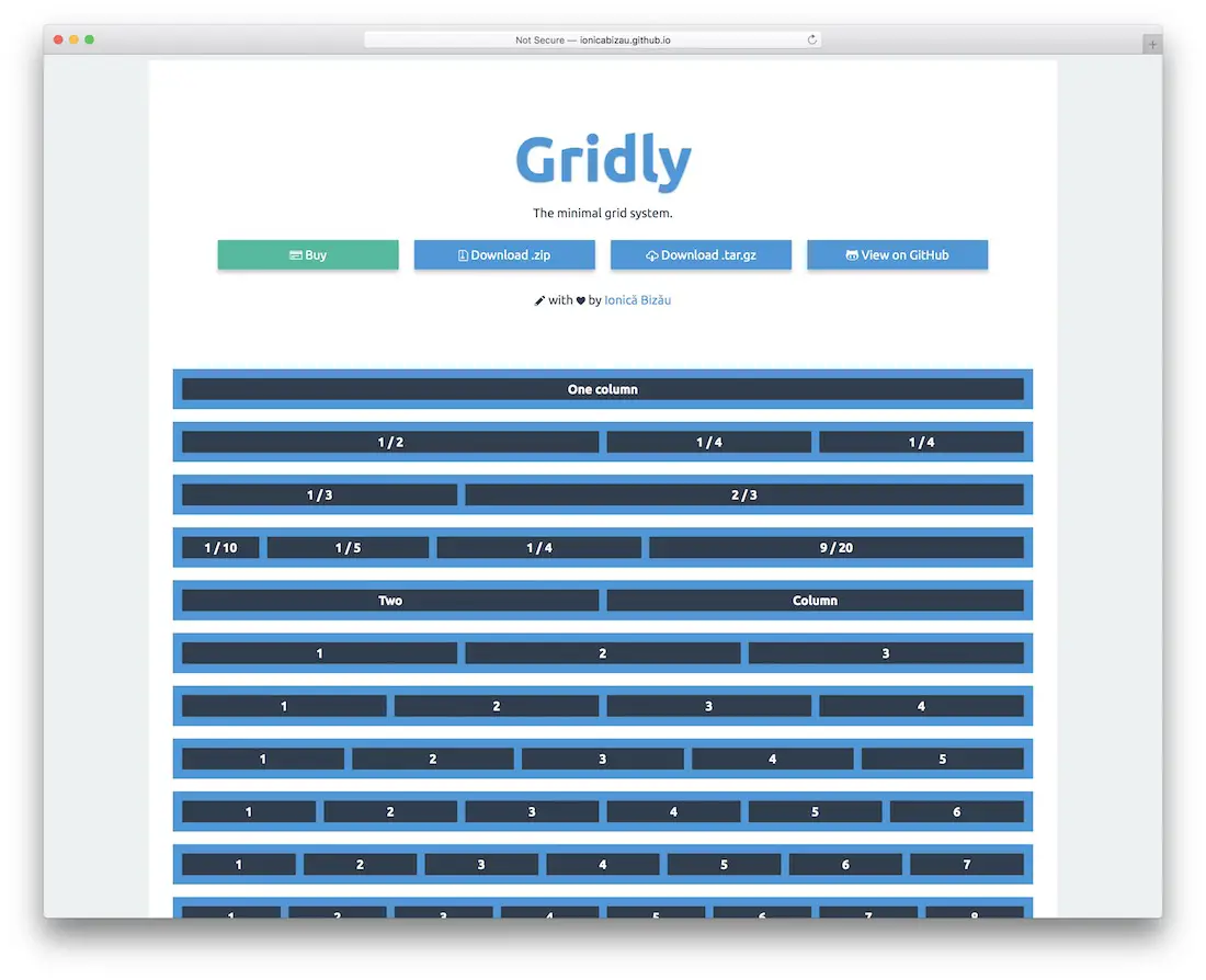 estrutura de grade gridly