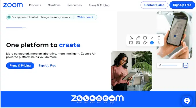برنامج مكالمات الفيديو Zoom The Zoom video calling software
