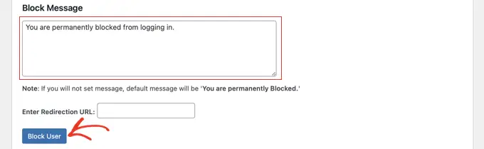 Wiadomość o trwałym bloku Permanent Block Message