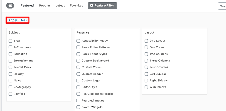 Aplicați filtre pentru teme