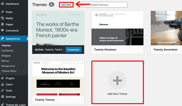 Adăugați teme noi din tabloul de bord