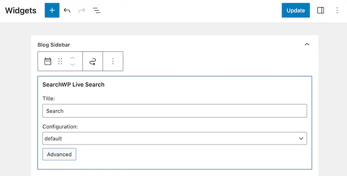 Hinzufügen einer Live-Suche zu einem Widget-bereiten Bereich Adding live search to a widget-ready area