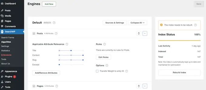 Das SearchWP-Such-Plugin The SearchWP search plugin