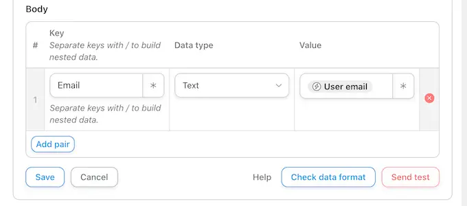 Uncanny Automator ワークフローにキーと値のペアを追加する Adding additional key/value pairs to an Uncanny Automator workflow