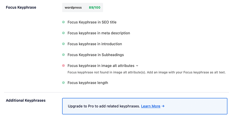 AIOSEO Focus Keyphrase