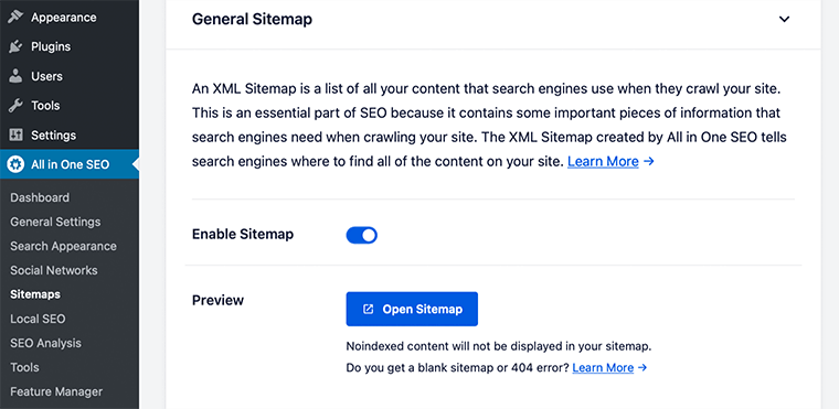 Générer un plan du site dans AIOSEO