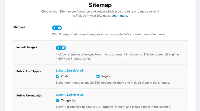 configuration des plans de site dans RM