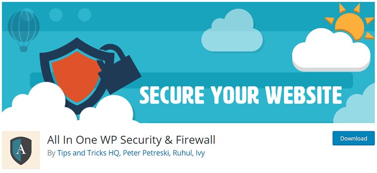 Tout en un WP Security & Firewall sur WordPress.org