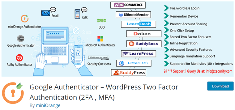 Google Authenticator sur WordPress.org