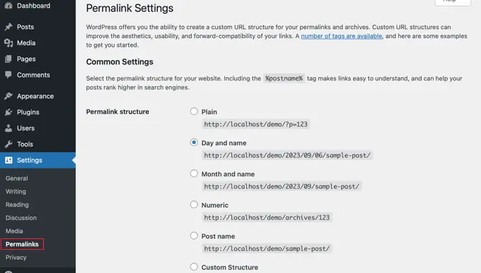 WordPress 固定連結設定 WordPress Permalink Settings