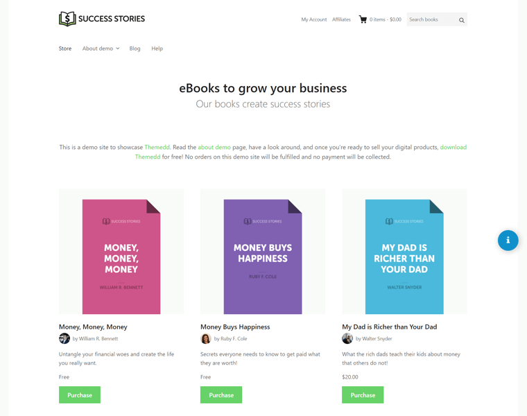 Demonstração do Tema WordPress Themedd