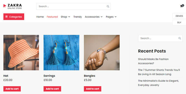 Demonstração da loja temática Zakra