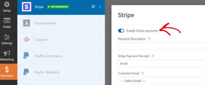 Activer les paiements Stripe Enable Stripe payments