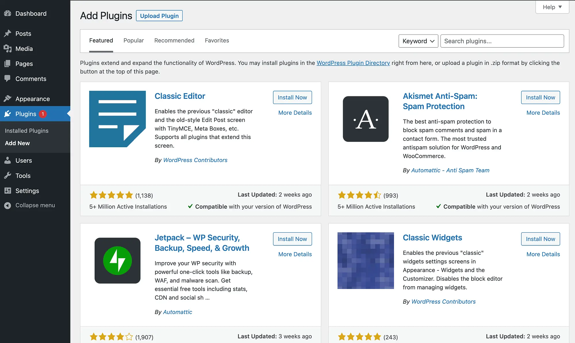 Cuando utiliza WordPress autohospedado, puede instalar cualquier complemento.