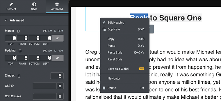 Pintasan Alat di Elementor