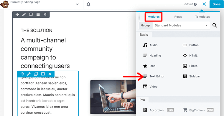 Tambahkan Modul ke Editor di BB