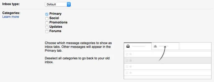 setare gmail