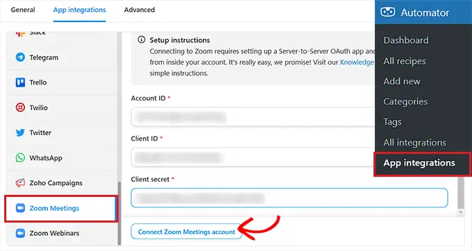 Verbinden Sie WordPress und die Zoom-App Connect WordPress and Zoom app