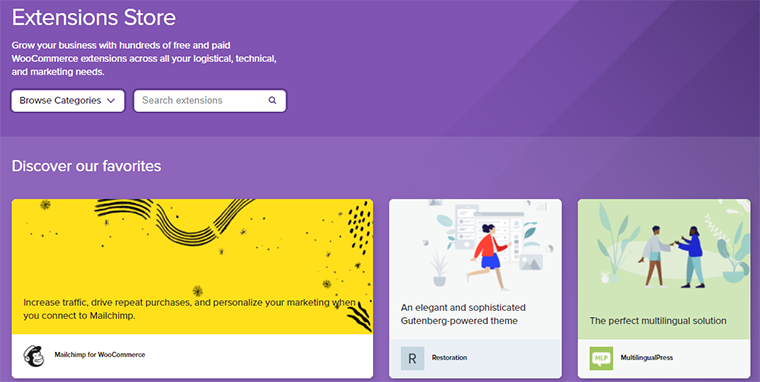 Boutique d'extensions WooCommerce
