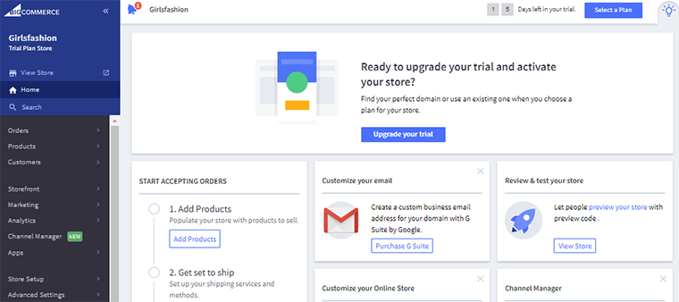 Configuration de la boutique BigCommerce