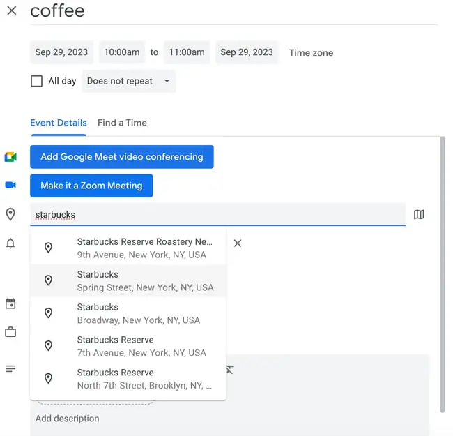 So verwenden Sie Google Kalender: Treffpunkt